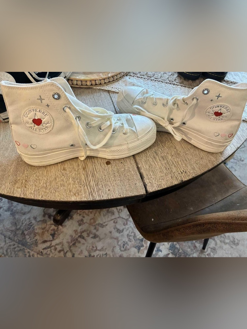 Converse “Y2K Heart” High top platform sneakers Size 8 women’s